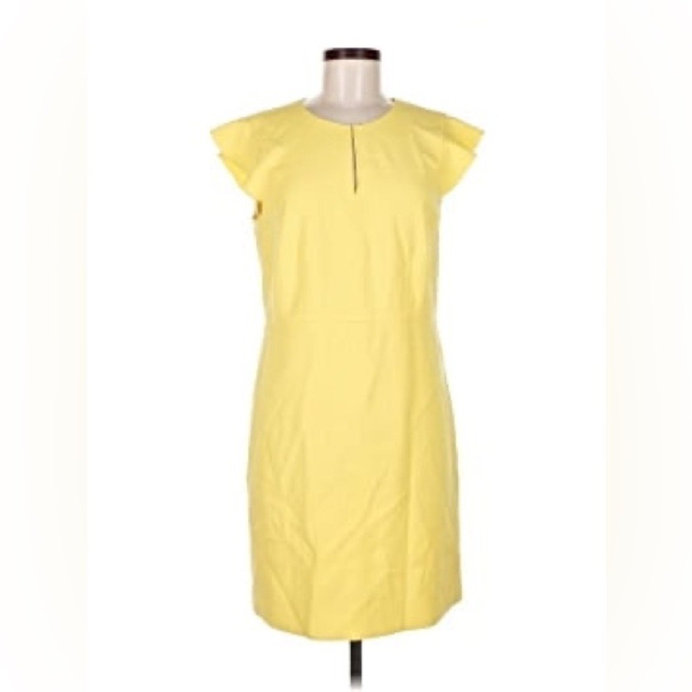 Ann Taylor- Sunny Yellow Formal Mini Dress Size 8 - Picture 2 of 15